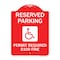Signmission Reserved Parking Permit Required $100 Fine, Red & White Aluminum Sign, 18" x 24", RW-1824-23060 A-DES-RW-1824-23060 - alternate 1